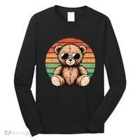 Retro Teddy Bear Casual Cute Long Sleeve Shirt thumb 0