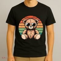 Retro Teddy Bear Casual Cute T-Shirt thumb 3