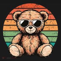 Retro Teddy Bear Casual Cute T-Shirt thumb 7
