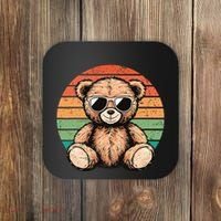 Retro Teddy Bear Casual Cute Coaster thumb 0