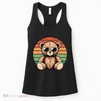 Retro Teddy Bear Casual Cute Women's Tank Top thumb 0