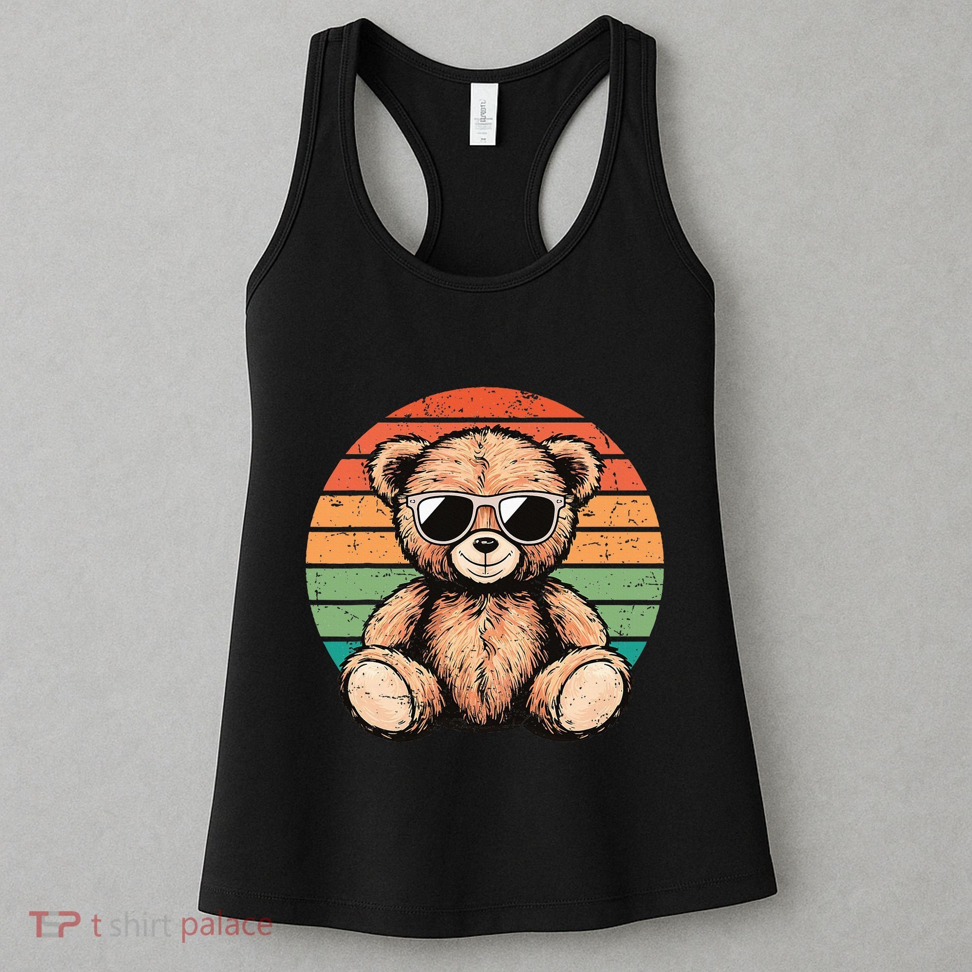 Retro Teddy Bear Casual Cute Women's Tank Top