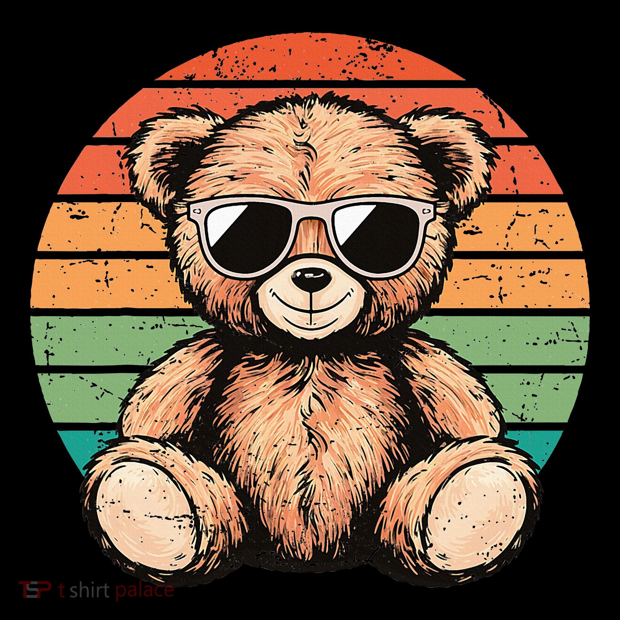 Retro Teddy Bear Casual Cute Women's Tank Top