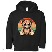 Retro Teddy Bear Casual Cute Toddler Hoodie thumb 0
