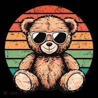 Retro Teddy Bear Casual Cute Toddler Hoodie thumb 2