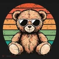 Retro Teddy Bear Casual Cute Toddler Hoodie thumb 2