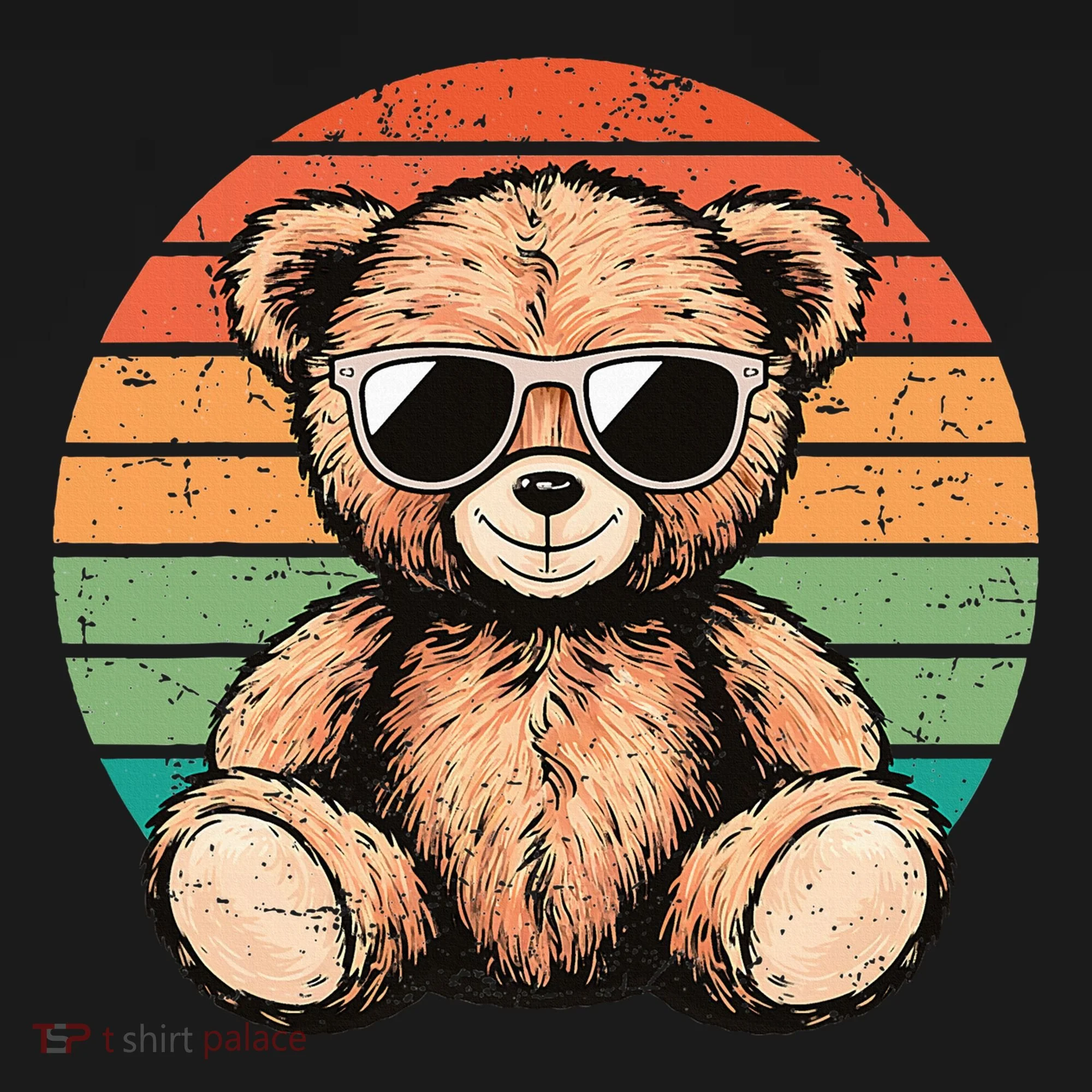 Retro Teddy Bear Casual Cute Toddler Hoodie