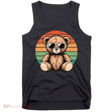 Retro Teddy Bear Casual Cute Tank Top