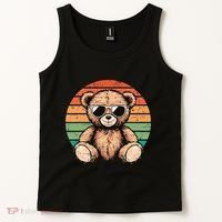 Retro Teddy Bear Casual Cute Tank Top thumb 2