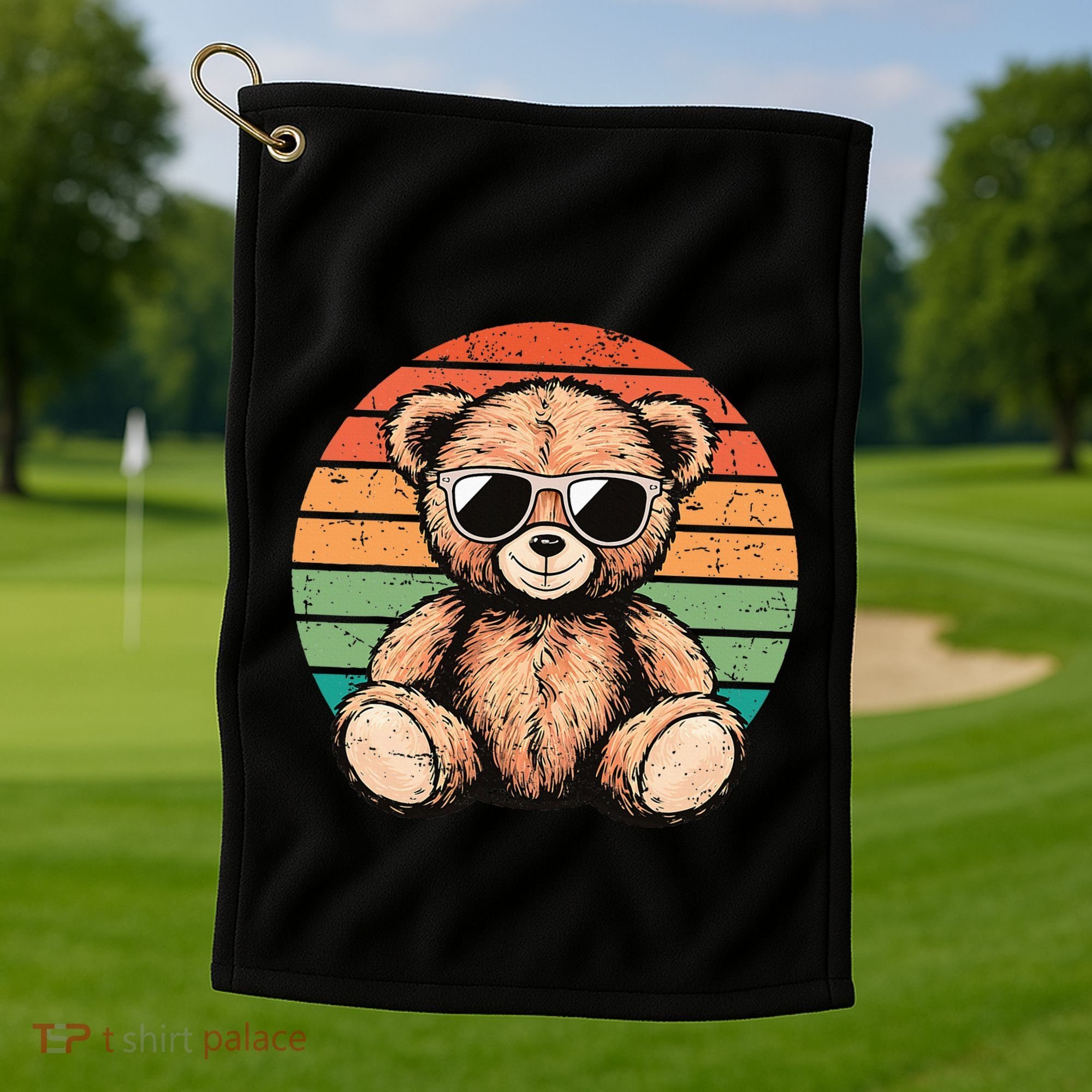 Retro Teddy Bear Casual Cute Golf Towel