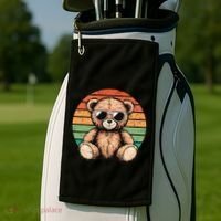 Retro Teddy Bear Casual Cute Golf Towel thumb 2