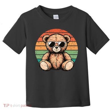 Retro Teddy Bear Casual Cute Toddler T-Shirt