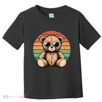 Retro Teddy Bear Casual Cute Toddler T-Shirt thumb 0