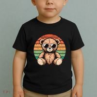 Retro Teddy Bear Casual Cute Toddler T-Shirt thumb 2