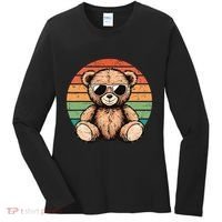 Retro Teddy Bear Casual Cute Women's Long Sleeve Shirt thumb 0