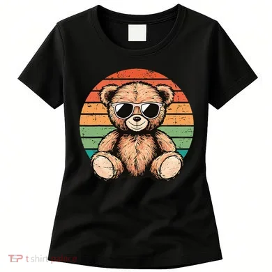 Retro Teddy Bear Casual Cute Women's T-Shirt