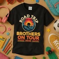 Road Trip Brothers On Tour 2026 Vacation Kids T-Shirt thumb 3