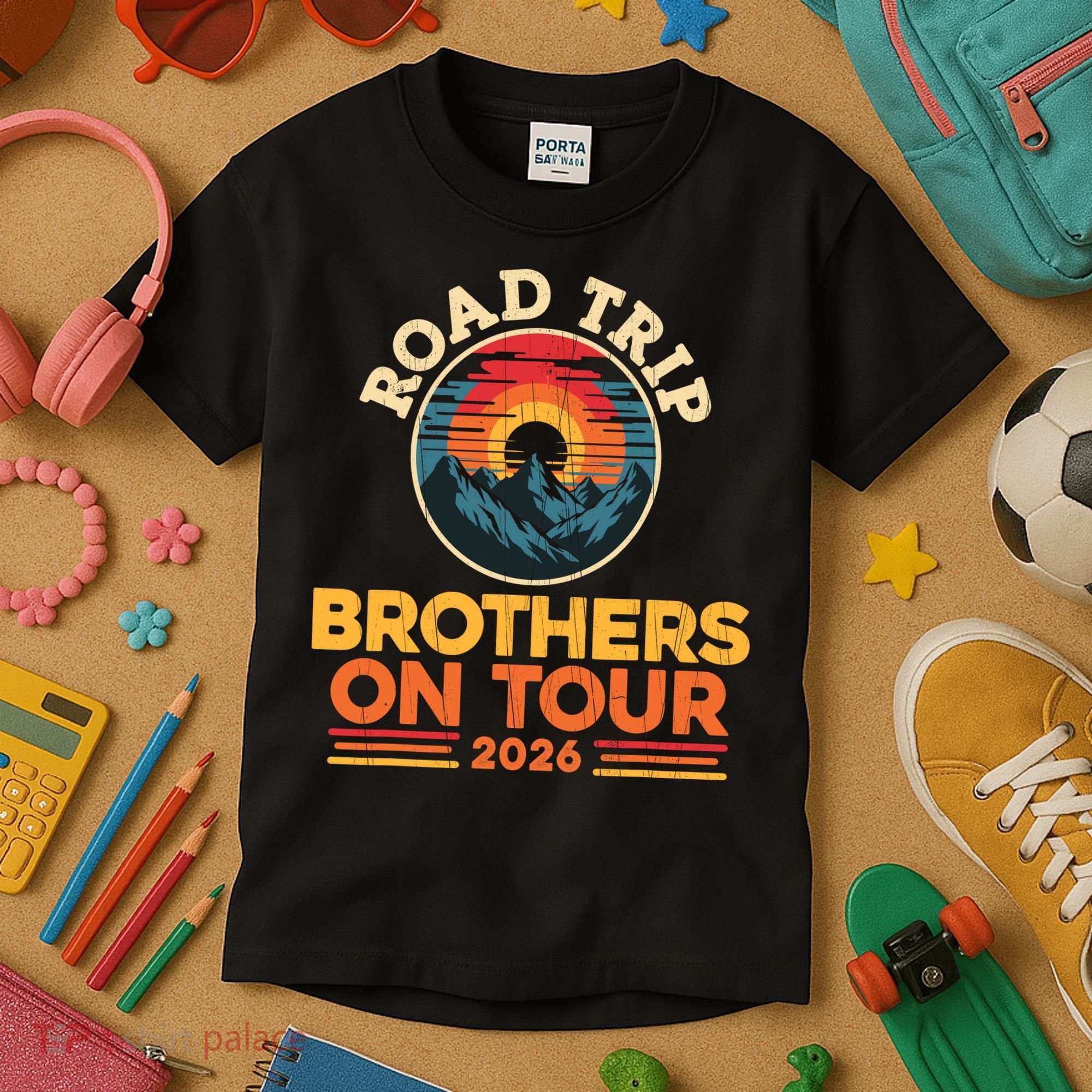 Road Trip Brothers On Tour 2026 Vacation Kids T-Shirt