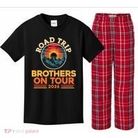 Road Trip Brothers On Tour 2026 Vacation Kids Plaid Pajama Set thumb 0