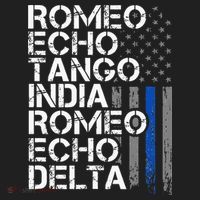 RETIRED Thin Blue Line Phonetic Code Police Retirement Women's Sweatshirt thumb 2
