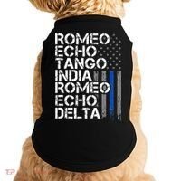 RETIRED Thin Blue Line Phonetic Code Police Retirement Doggie Tank thumb 0