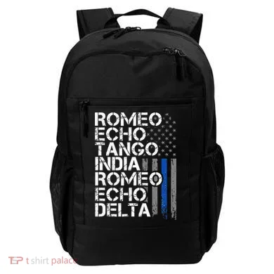 RETIRED Thin Blue Line Phonetic Code Police Retirement Backpack