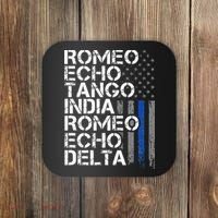 RETIRED Thin Blue Line Phonetic Code Police Retirement Coaster thumb 0
