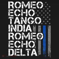 RETIRED Thin Blue Line Phonetic Code Police Retirement Pajama Set thumb 2