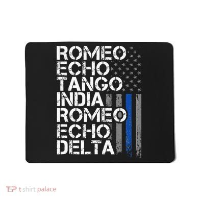 RETIRED Thin Blue Line Phonetic Code Police Retirement Mousepad