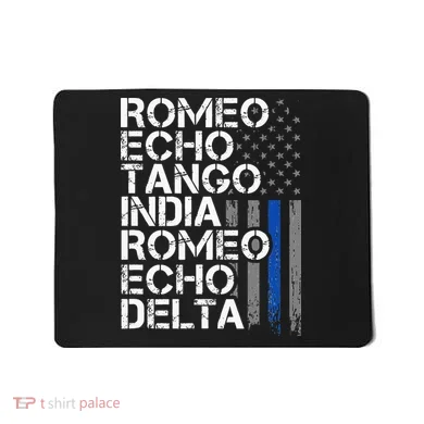RETIRED Thin Blue Line Phonetic Code Police Retirement Mousepad