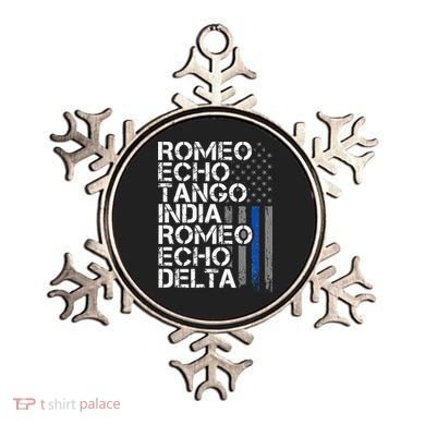 RETIRED Thin Blue Line Phonetic Code Police Retirement Ornament