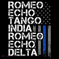 RETIRED Thin Blue Line Phonetic Code Police Retirement Ornament thumb 1