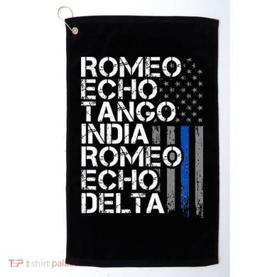 RETIRED Thin Blue Line Phonetic Code Police Retirement Golf Towel