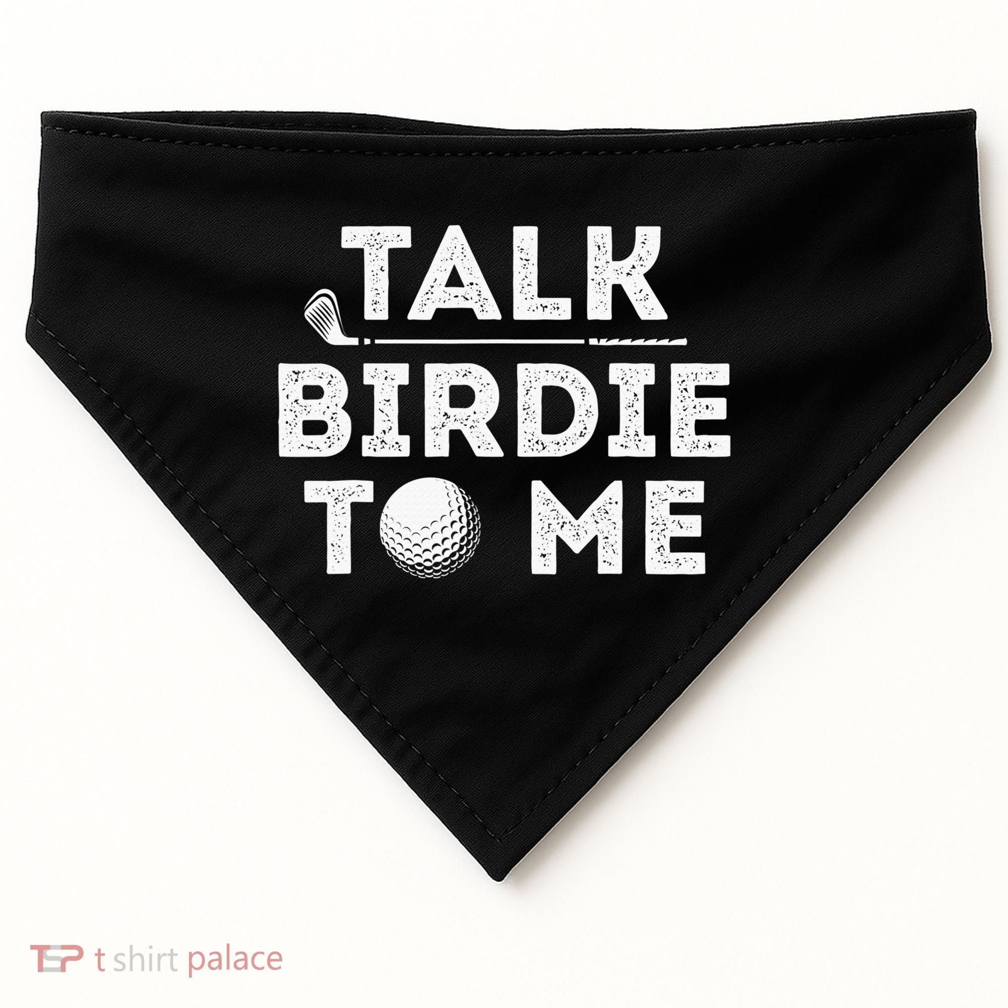 Retro Talk Birdie To Me Funny Golf Player Pun Golfer USA-Made Doggie Bandana