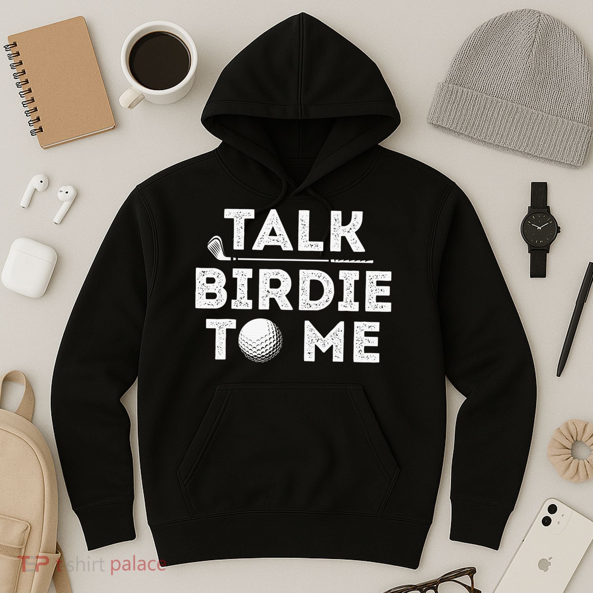 Retro Talk Birdie To Me Funny Golf Player Pun Golfer Hoodie