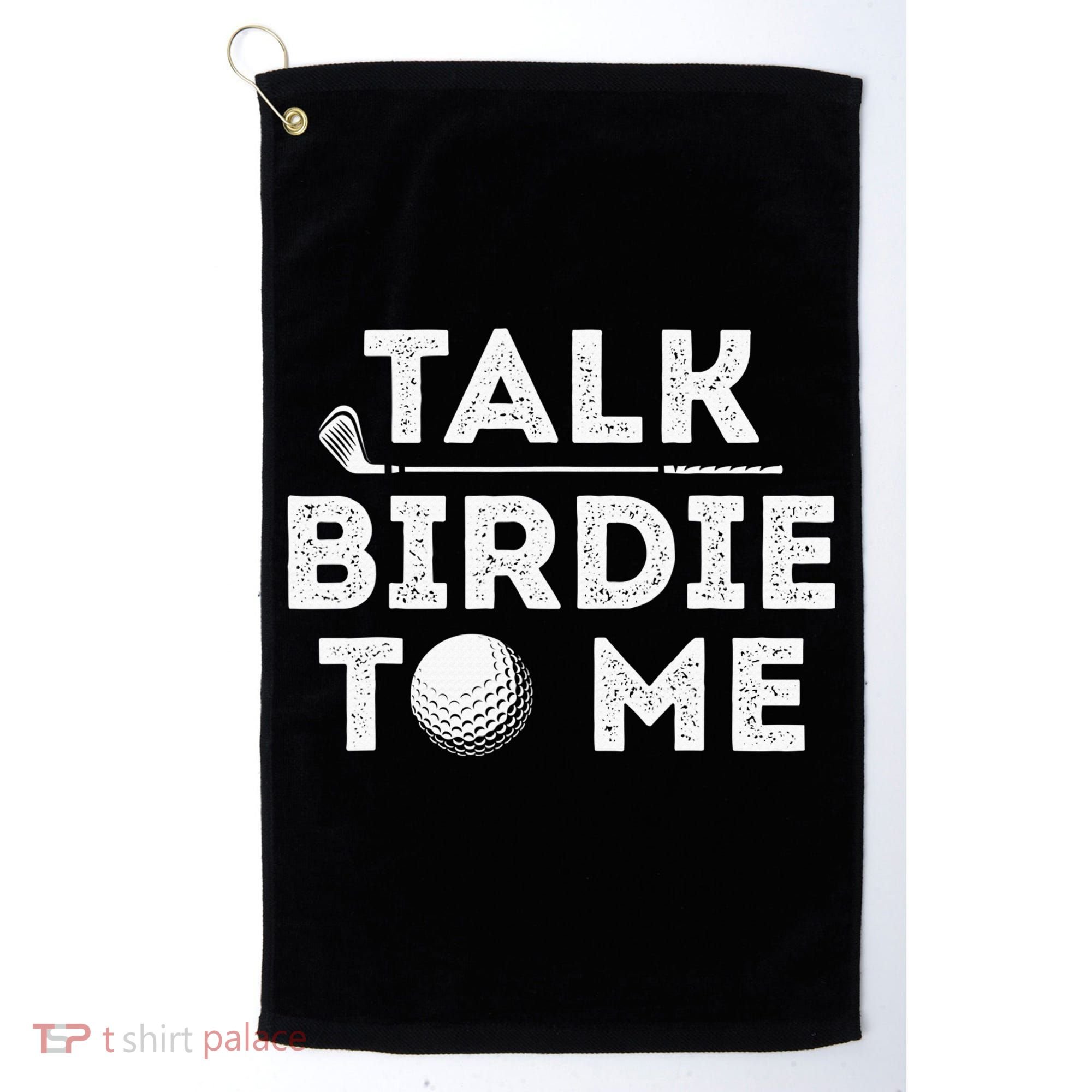 Retro Talk Birdie To Me Funny Golf Player Pun Golfer Golf Towel