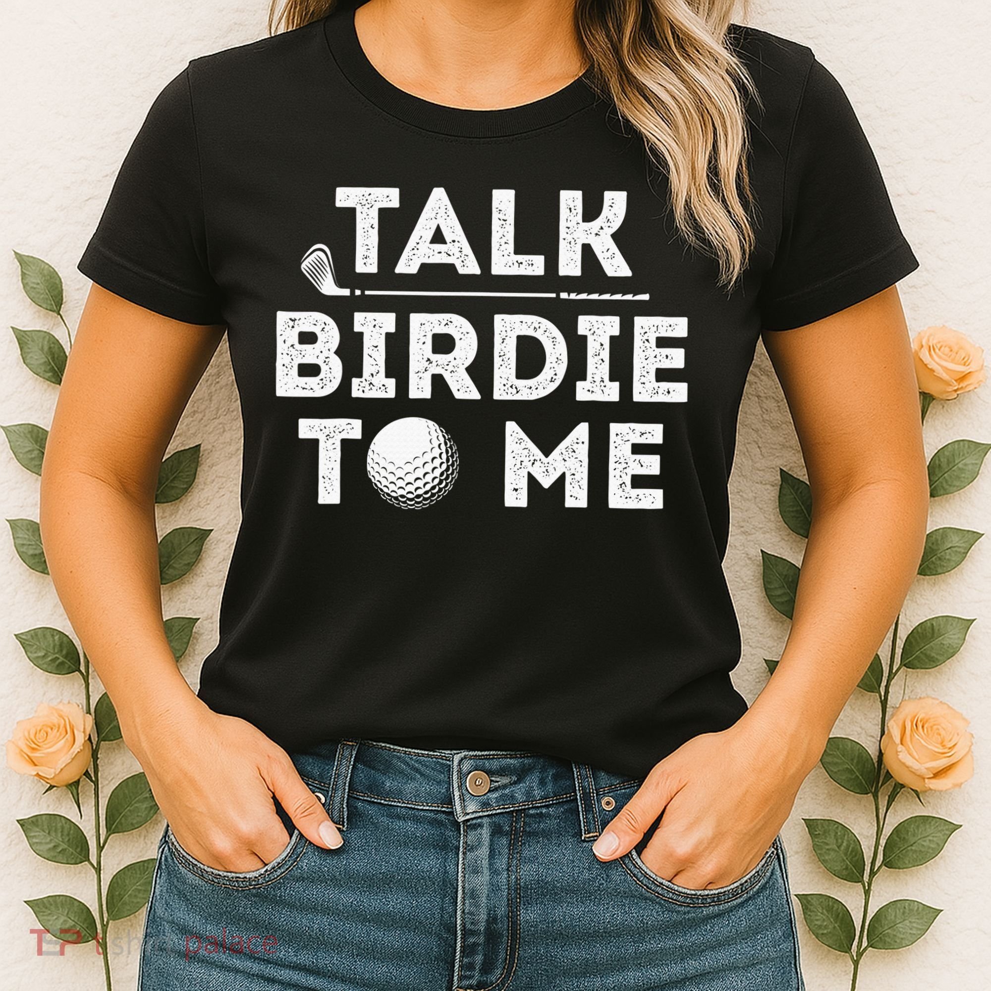 Retro Talk Birdie To Me Funny Golf Player Pun Golfer Women's T-Shirt