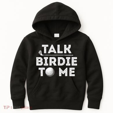 Retro Talk Birdie To Me Funny Golf Player Pun Golfer Kids Hoodie