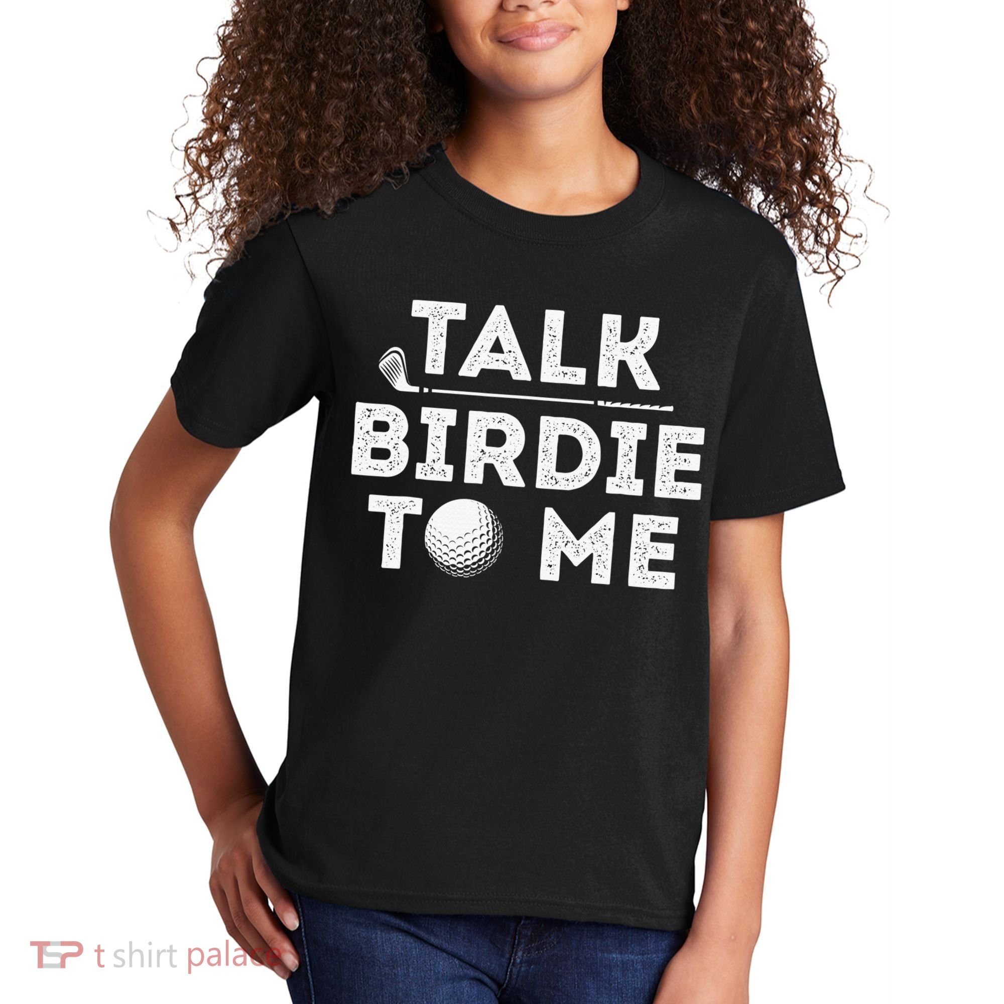 Retro Talk Birdie To Me Funny Golf Player Pun Golfer Kids T-Shirt