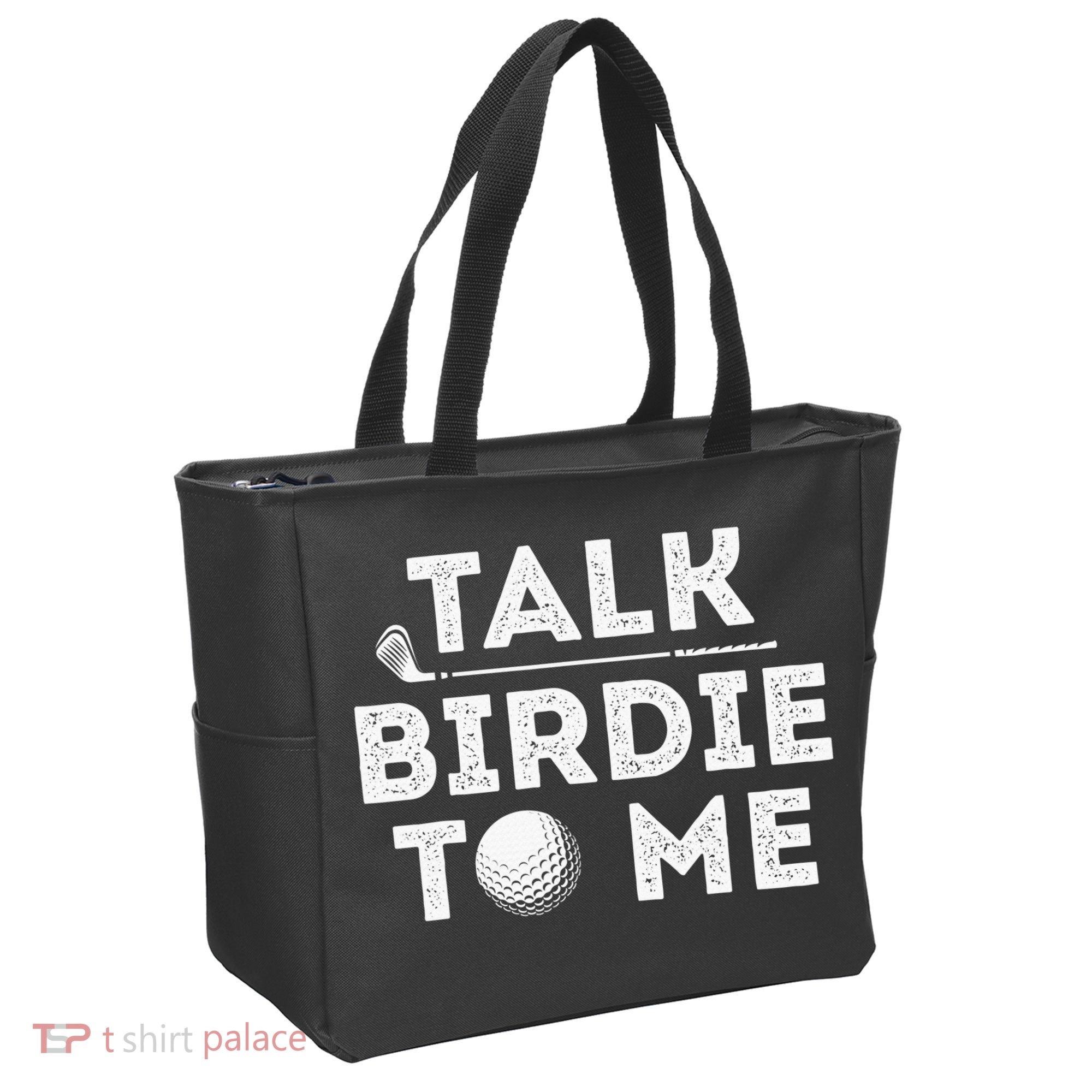 Retro Talk Birdie To Me Funny Golf Player Pun Golfer Tote Bag