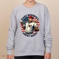 Retro Trump Baseball Jersey Make Baseball Great Again Women's Sweatshirt thumb 0