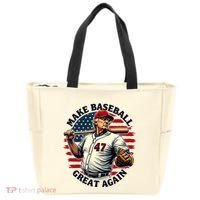 Retro Trump Baseball Jersey Make Baseball Great Again Tote Bag thumb 0