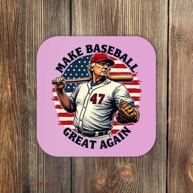 Retro Trump Baseball Jersey Make Baseball Great Again Coaster