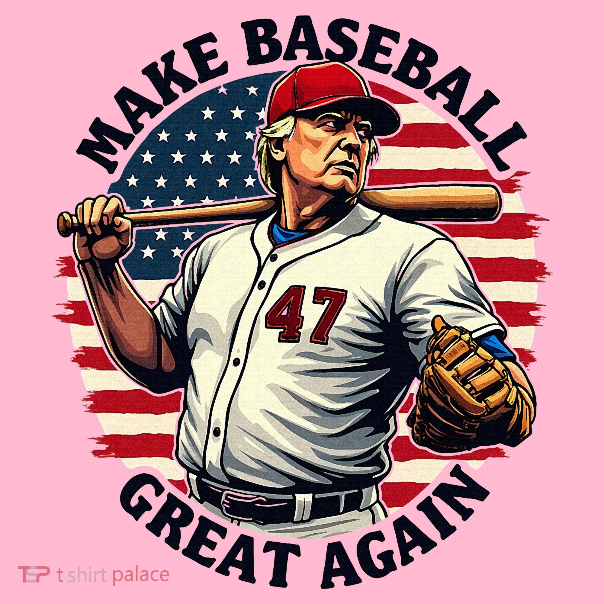 Retro Trump Baseball Jersey Make Baseball Great Again Coaster