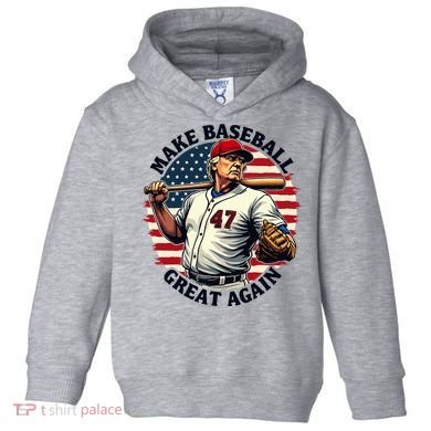 Retro Trump Baseball Jersey Make Baseball Great Again Toddler Hoodie