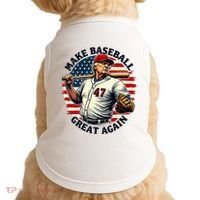 Retro Trump Baseball Jersey Make Baseball Great Again Doggie Tank thumb 0