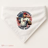 Retro Trump Baseball Jersey Make Baseball Great Again USA-Made Doggie Bandana thumb 0