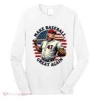 Retro Trump Baseball Jersey Make Baseball Great Again Long Sleeve Shirt thumb 0