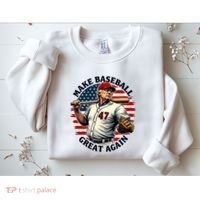 Retro Trump Baseball Jersey Make Baseball Great Again Sweatshirt thumb 2