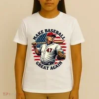 Retro Trump Baseball Jersey Make Baseball Great Again T-Shirt thumb 4
